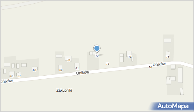 Uników, Uników, 72, mapa Uników