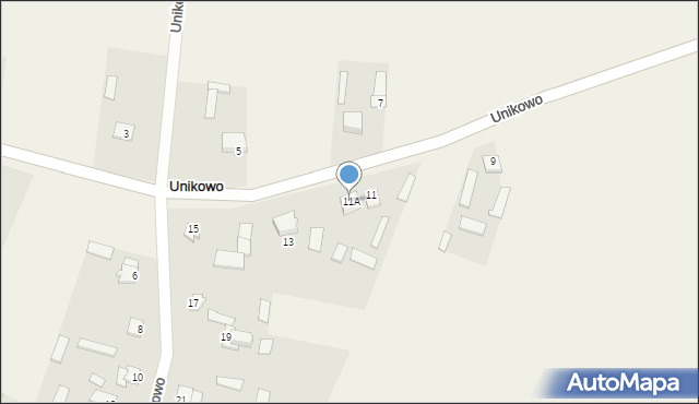 Unikowo, Unikowo, 11A, mapa Unikowo