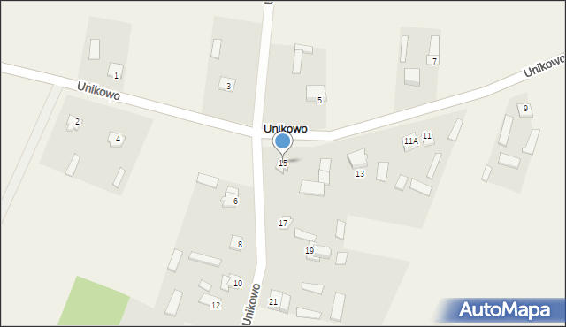 Unikowo, Unikowo, 15, mapa Unikowo