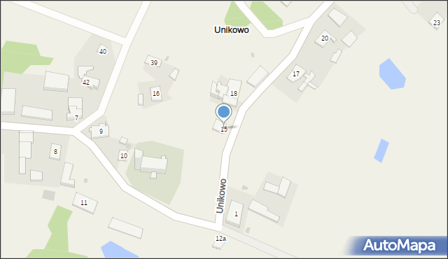 Unikowo, Unikowo, 15, mapa Unikowo