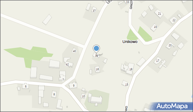 Unikowo, Unikowo, 39, mapa Unikowo