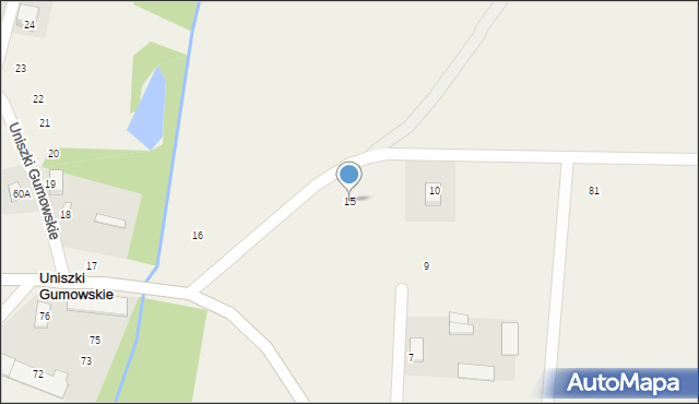 Uniszki Gumowskie, Uniszki Gumowskie, 15, mapa Uniszki Gumowskie