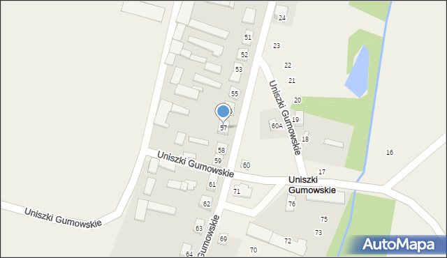 Uniszki Gumowskie, Uniszki Gumowskie, 57, mapa Uniszki Gumowskie