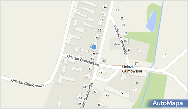 Uniszki Gumowskie, Uniszki Gumowskie, 58, mapa Uniszki Gumowskie