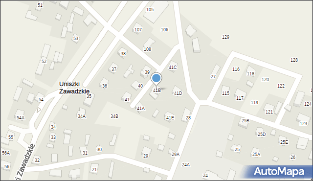 Uniszki Zawadzkie, Uniszki Zawadzkie, 41B, mapa Uniszki Zawadzkie