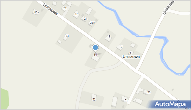 Uniszowa, Uniszowa, 84, mapa Uniszowa