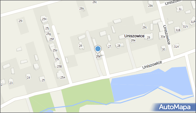 Uniszowice, Uniszowice, 26a, mapa Uniszowice