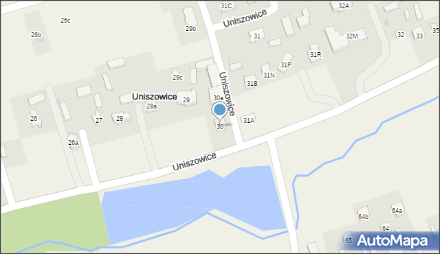 Uniszowice, Uniszowice, 30, mapa Uniszowice