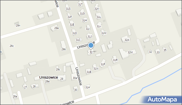 Uniszowice, Uniszowice, 31, mapa Uniszowice