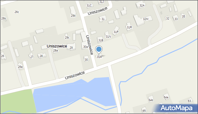 Uniszowice, Uniszowice, 31A, mapa Uniszowice