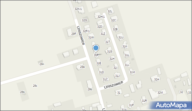 Uniszowice, Uniszowice, 31F, mapa Uniszowice