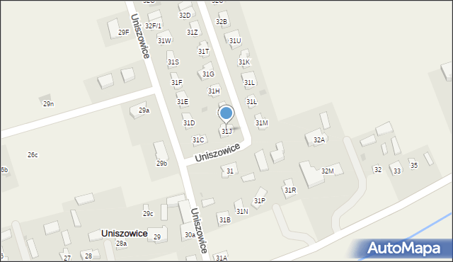 Uniszowice, Uniszowice, 31J, mapa Uniszowice