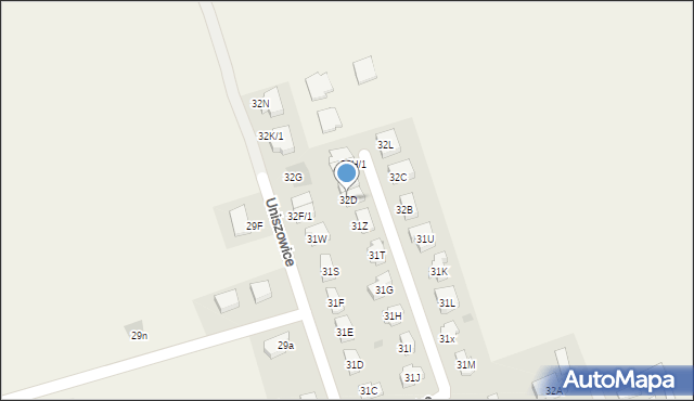 Uniszowice, Uniszowice, 32D, mapa Uniszowice