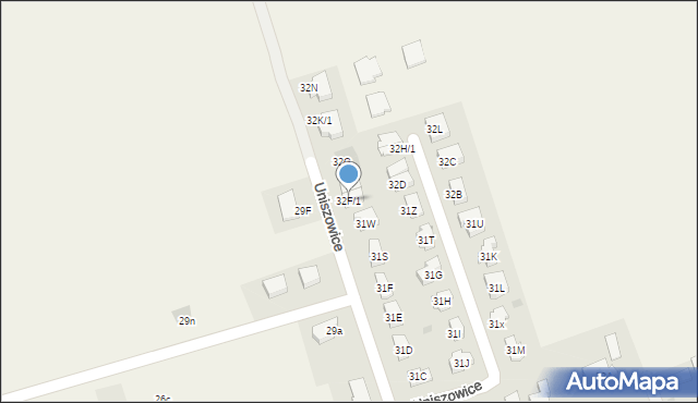 Uniszowice, Uniszowice, 32F/1, mapa Uniszowice