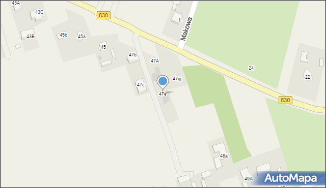 Uniszowice, Uniszowice, 47e, mapa Uniszowice