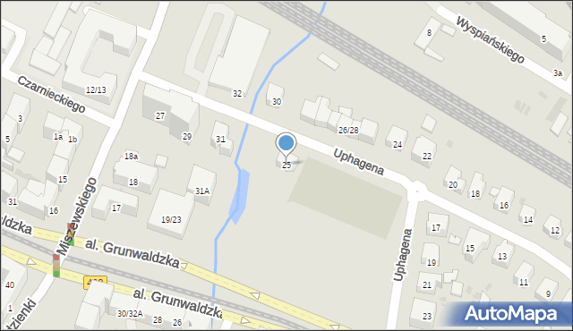 Gdańsk, Uphagena Jana, 25, mapa Gdańska