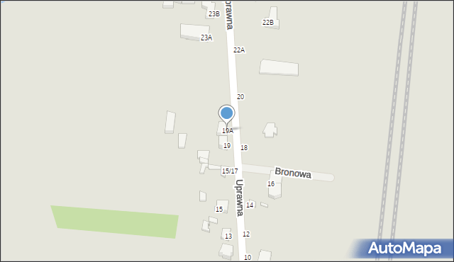 Piotrków Trybunalski, Uprawna, 19A, mapa Piotrków Trybunalski