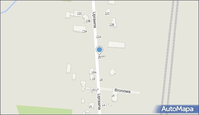 Piotrków Trybunalski, Uprawna, 20, mapa Piotrków Trybunalski