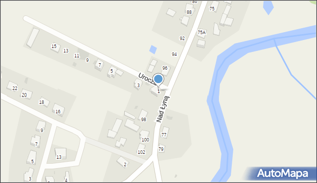 Bartąg, Urocza, 1, mapa Bartąg