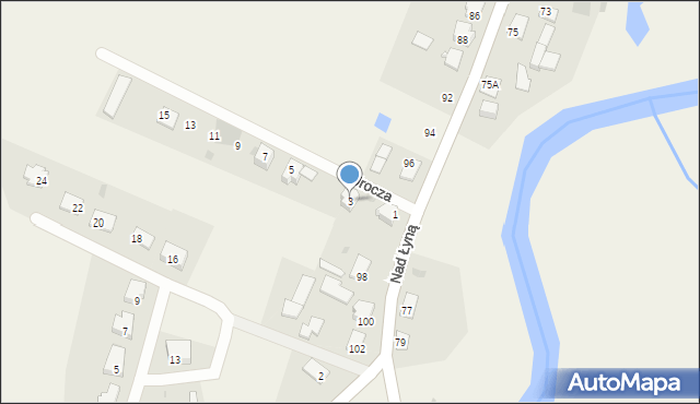 Bartąg, Urocza, 3, mapa Bartąg