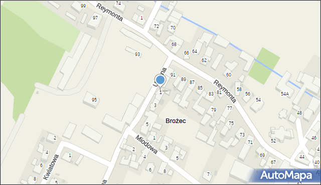 Brożec, Urbana, 1, mapa Brożec