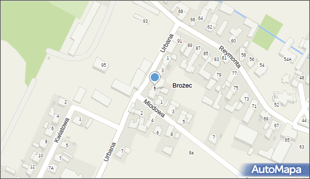 Brożec, Urbana, 5, mapa Brożec