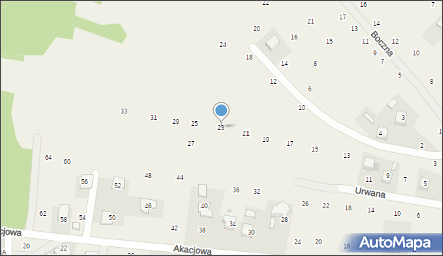 Brzozówka, Urwana, 23, mapa Brzozówka