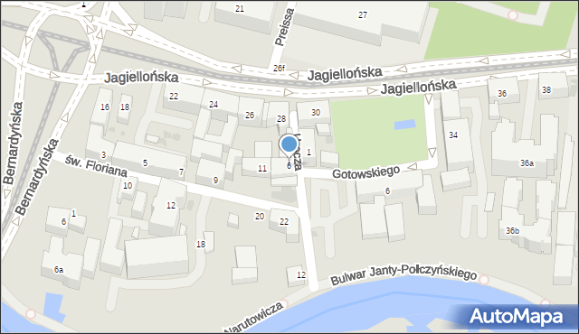 Bydgoszcz, Urocza, 6, mapa Bydgoszczy