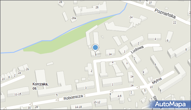 Kalisz, Urzędnicza, 3, mapa Kalisza