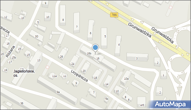 Kielce, Urzędnicza, 16d, mapa Kielc