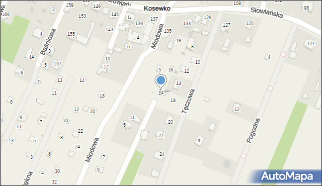 Kosewko, Urocza, 14, mapa Kosewko