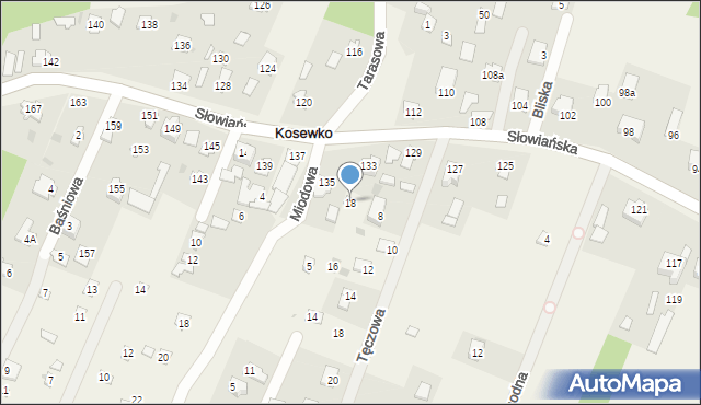 Kosewko, Urocza, 18, mapa Kosewko