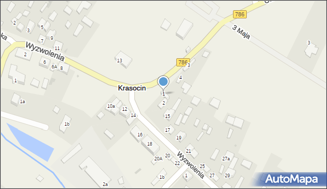 Krasocin, Urbańskiego Teodora, ks., 1, mapa Krasocin