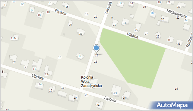 Ksawerów, Urocza, 12, mapa Ksawerów