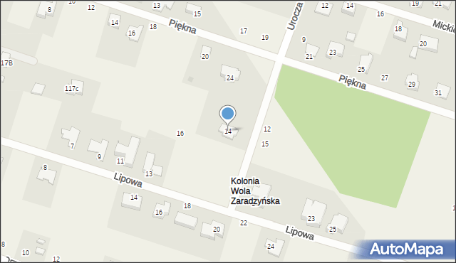 Ksawerów, Urocza, 14, mapa Ksawerów