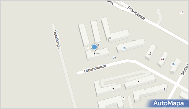 Lublin, Urbanowicza Witolda, gen., 2, mapa Lublina