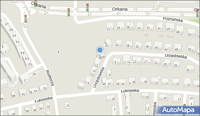 Lublin, Urzędowska, 16, mapa Lublina