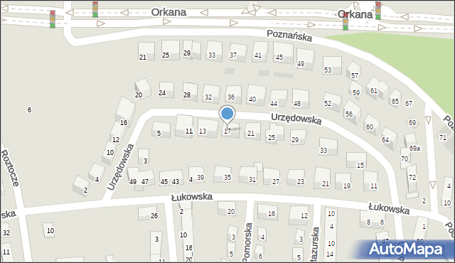 Lublin, Urzędowska, 17, mapa Lublina