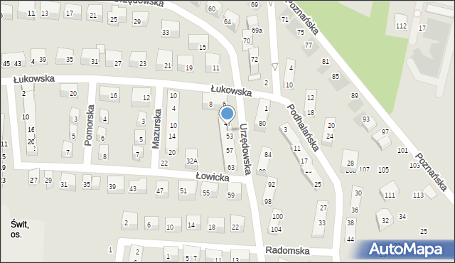 Lublin, Urzędowska, 51, mapa Lublina