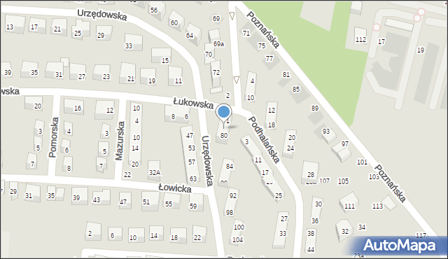 Lublin, Urzędowska, 78, mapa Lublina