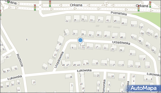 Lublin, Urzędowska, 9, mapa Lublina