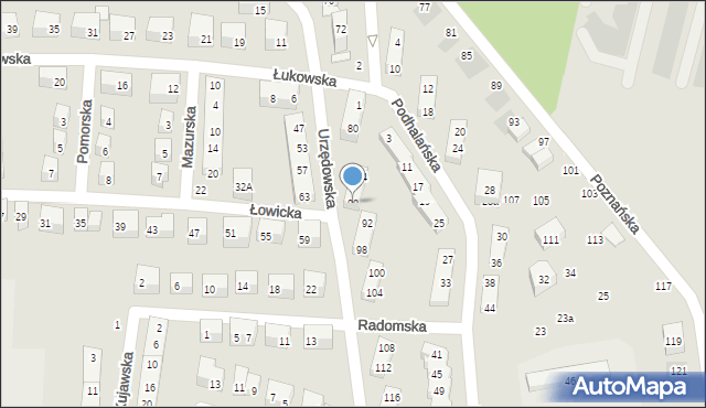 Lublin, Urzędowska, 90, mapa Lublina
