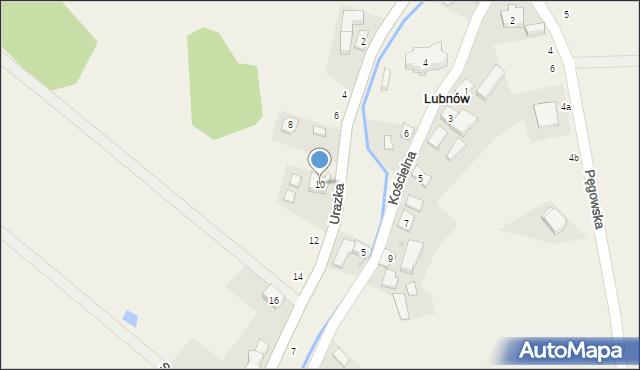 Lubnów, Urazka, 10, mapa Lubnów