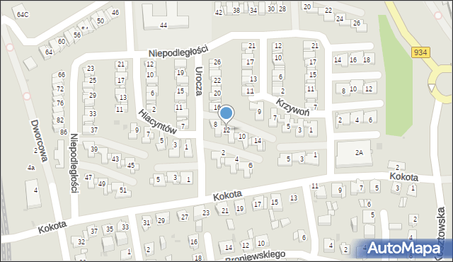 Mysłowice, Urocza, 12, mapa Mysłowice