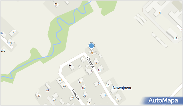 Nawojowa, Urocza, 18, mapa Nawojowa