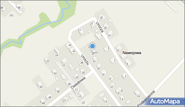 Nawojowa, Urocza, 19, mapa Nawojowa