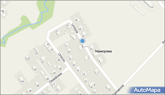 Nawojowa, Urocza, 5, mapa Nawojowa