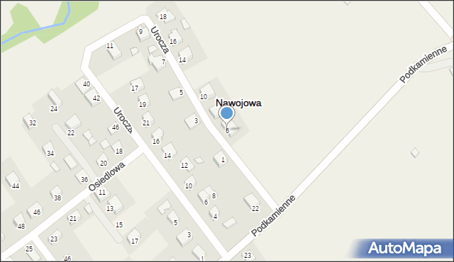 Nawojowa, Urocza, 6, mapa Nawojowa