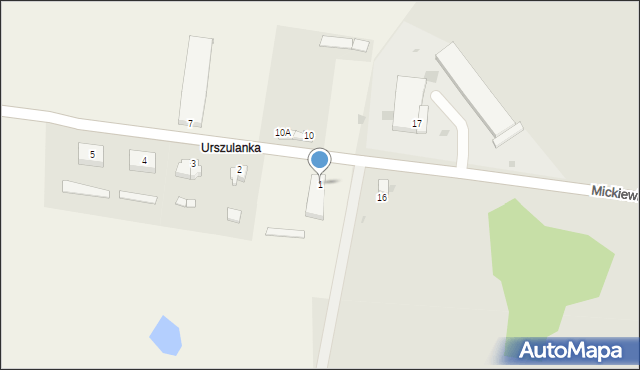 Osiek, Urszulanka, 1, mapa Osiek