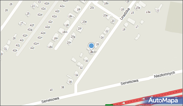 Poznań, Uradzka, 28, mapa Poznania